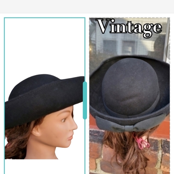 Vintage bowler style wool hat - Picture 1 of 6